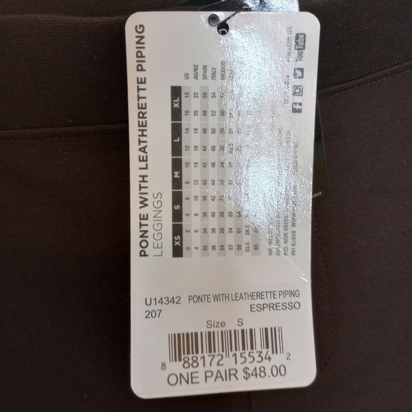 Ponte with Leatherette Piping Leggings - Picture 3 of 3